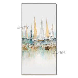 Planet Gates Handpainted Oil Painting On Canvas Color Sea Boat Oil Painting Abstract Modern Canvas Wall Art Living Room Decor Picture