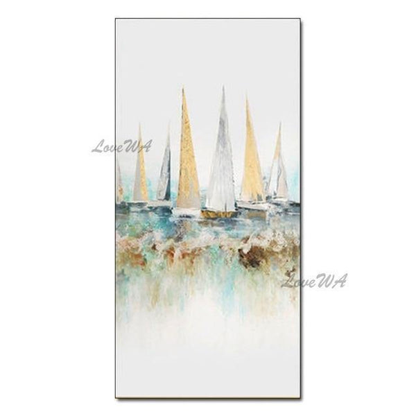 Planet Gates Handpainted Oil Painting On Canvas Color Sea Boat Oil Painting Abstract Modern Canvas Wall Art Living Room Decor Picture