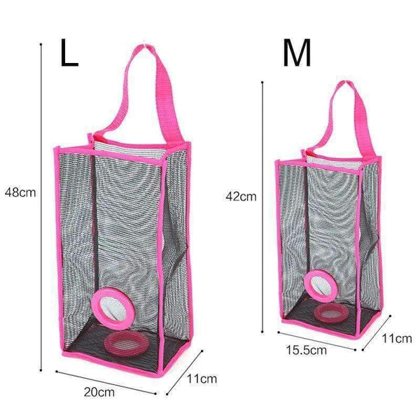 Planet Gates Hanging Mesh Garbage Bag Organizer Dispenser Reusable Grocery Bags Holder Kitchen Wall Mount Net Trash Bag Storage