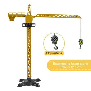 Planet Gates Hanging tower Alloy Engineering Vehicle Dump Truck Excavator Assembly Diecast Model Simulation Construction Cars Toys for Boys Children Gifts