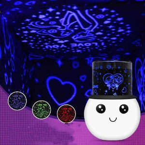 Planet Gates Happy birthday NEW snowman projection lamp cartoon USB charging romantic star light sleeping LED night light is sold