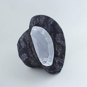 Planet Gates Harajuku Punk Black Fisherman Hat Panama Bob Casquette Dragon Print Bucket Hats For Women Men Hip Hop Cap Gorro