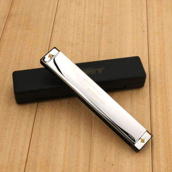 Planet Gates Harmonika Kovová 24 otvorů s 48 tóny Tremolo Harmonika C klávesa Oktáva laděná ústní harmonika s pouzdrem pro začátečníky