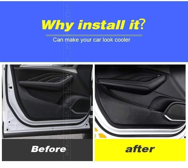 Planet Gates Haval F7 car anti kick door sill stickers anti scartch pad carbon fiber protection cover exterior accessories 18-19