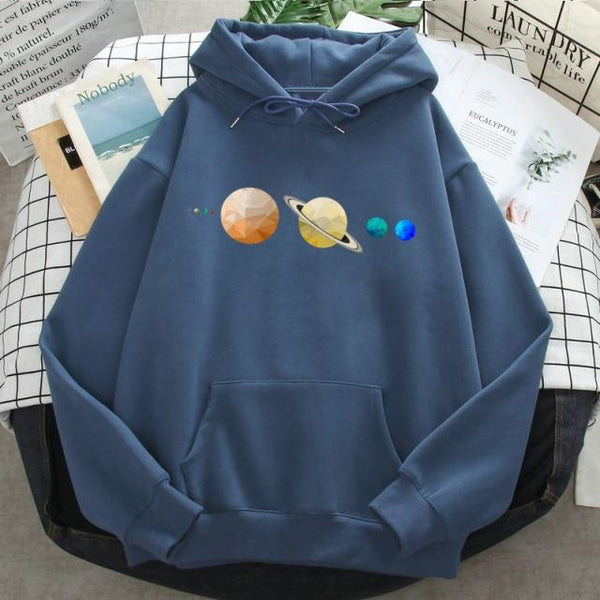 Planet Gates HazeBlue / XXL Solar System Planets Colour Mens Sweatshirt O-neck Hip Hop Hoodie Leisure Polyester Clothing  Autumn Moletom Masculino