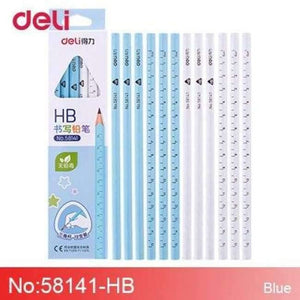 Planet Gates HB-Blue Pencil writing painting examination pens 2B/HB triangle rod non-toxic ruler 12 stick children's stationery office supplies