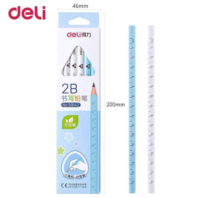 Planet Gates HB-Red Pencil writing painting examination pens 2B/HB triangle rod non-toxic ruler 12 stick children's stationery office supplies