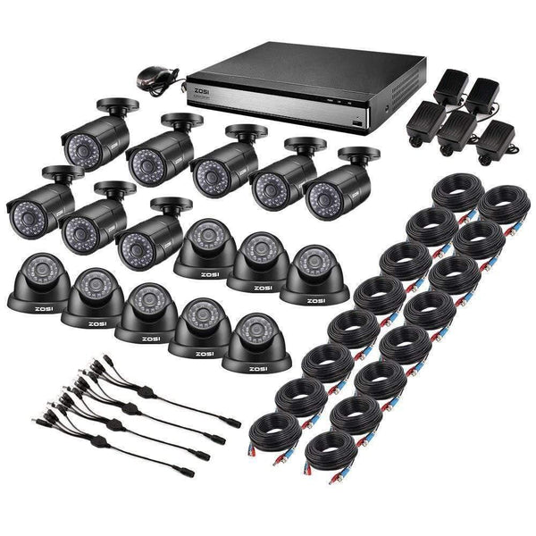 Planet Gates HD 1080P 16 CH CCTV Camera Security System in Outdoor/Indoor with 16 PCS Camera  Video Surveillance DVR Kit