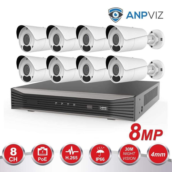 Planet Gates HD 4K CCTV Camera System 8MP Outdoor Bullet IP Camera POE Home Security Video Surveillance Set IP66 P2P