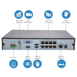 Planet Gates HD 4K CCTV Camera System 8MP Outdoor Bullet IP Camera POE Home Security Video Surveillance Set IP66 P2P