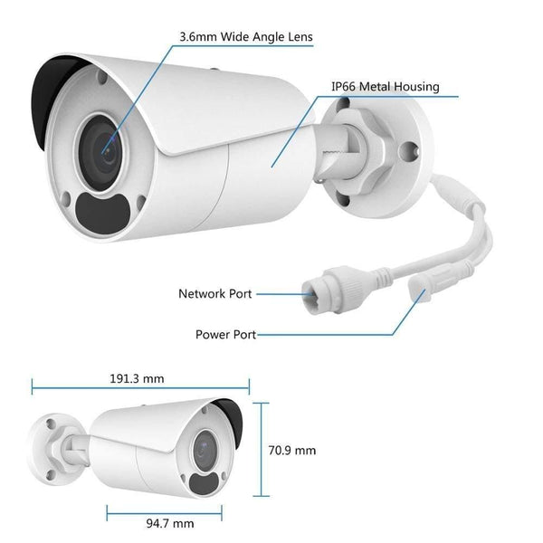 Planet Gates HD 4K CCTV Camera System 8MP Outdoor Bullet IP Camera POE Home Security Video Surveillance Set IP66 P2P