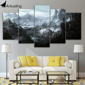Planet Gates HD 5 Piece Canvas Painting The Elder Scrolls V Skyrim Posters And Prints Pictures For Living Room Wall Art  Home Decor XA-1948A