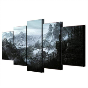 Planet Gates HD 5 Piece Canvas Painting The Elder Scrolls V Skyrim Posters And Prints Pictures For Living Room Wall Art  Home Decor XA-1948A