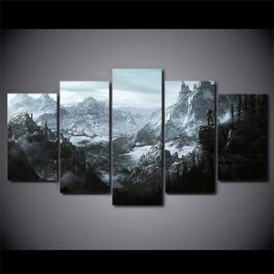Planet Gates HD 5 Piece Canvas Painting The Elder Scrolls V Skyrim Posters And Prints Pictures For Living Room Wall Art  Home Decor XA-1948A