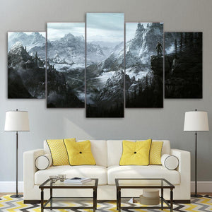 Planet Gates HD 5 Piece Canvas Painting The Elder Scrolls V Skyrim Posters And Prints Pictures For Living Room Wall Art  Home Decor XA-1948A