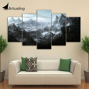 Planet Gates HD 5 Piece Canvas Painting The Elder Scrolls V Skyrim Posters And Prints Pictures For Living Room Wall Art  Home Decor XA-1948A