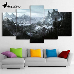 Planet Gates HD 5 Piece Canvas Painting The Elder Scrolls V Skyrim Posters And Prints Pictures For Living Room Wall Art  Home Decor XA-1948A
