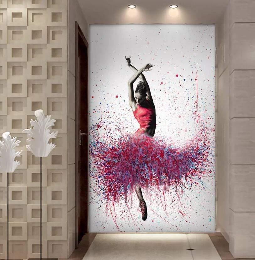 HD Printed 1 Piece Elegant Dancing Ballerina Oil Painting Abstract Ballet Girl Wall Painting Multi Choices Large Canvas