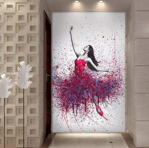 HD Printed 1 Piece Elegant Dancing Ballerina Oil Painting Abstract Ballet Girl Wall Painting Multi Choices Large Canvas