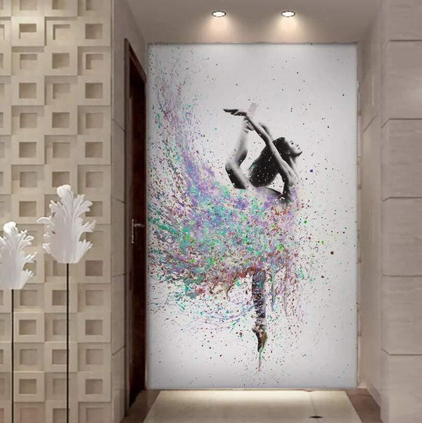 HD Printed 1 Piece Elegant Dancing Ballerina Oil Painting Abstract Ballet Girl Wall Painting Multi Choices Large Canvas