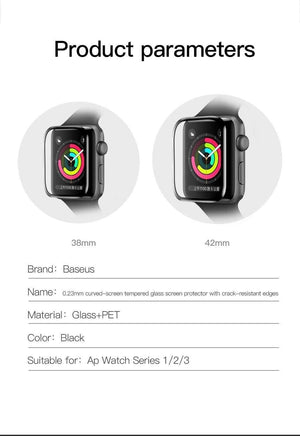 Planet Gates HD Transparent / 38mm Baseus 0.23mm Thin Protective Glass For Apple Watch 1 2 3 3D Full Coverage Tempered Glass For iWatch 1 2 3 Screen Protector Film