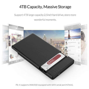 Planet Gates HDD Case 2.5 inch SATA to USB3.1 Gen2 Type-C/ USB3.0 SSD Adapter for 7mm USB C Hard Disk Drive Box External HDD Enclosure