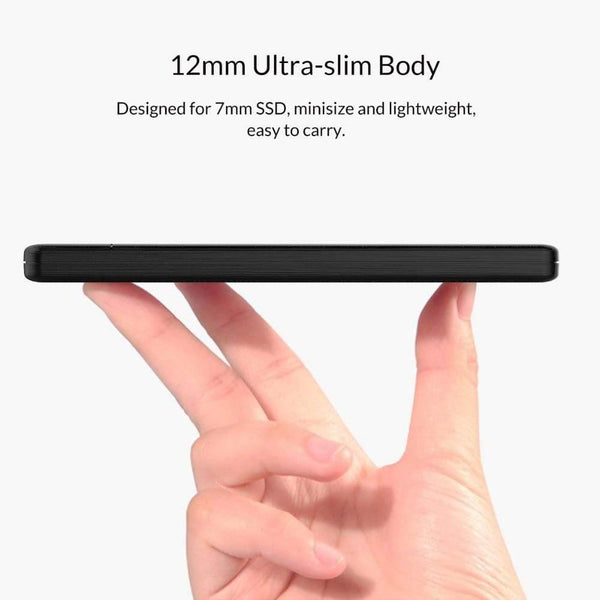 Planet Gates HDD Case 2.5 inch SATA to USB3.1 Gen2 Type-C/ USB3.0 SSD Adapter for 7mm USB C Hard Disk Drive Box External HDD Enclosure