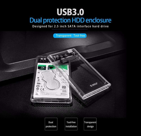 Planet Gates HDD Case 2.5 Transparent SATA to USB 3.0 Adapter External Hard Drive Enclosure for 7mm/9.5mm SSD Disk HDD UASP SATA III
