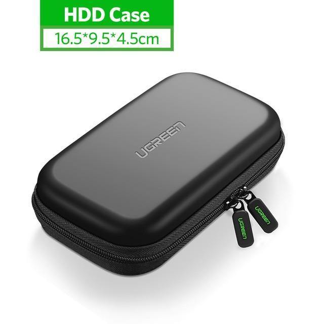 Planet Gates Ugreen Power Bank Case Hard Case Box for 2.5 Hard Drive Disk USB Cable External Storage Carrying SSD HDD Case