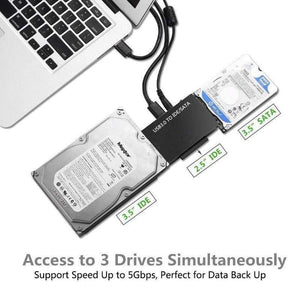 HDD Hard Disk Drive Converter USB3.0 to SATA/IDE For 2.5inch/3.5inch External Hard Disk Case Box 5 GBPS High Speed for PC Laptop