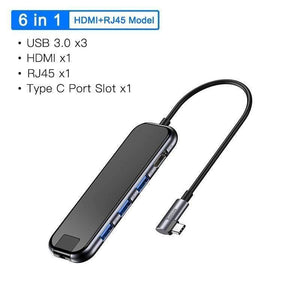 Baseus USB C HUB to HDMI USB 3.0 RJ45 Type C HUB for MacBook Pro Air 2020 Card Reader Glass USB Splitter for Notebook USB HUB