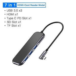 Baseus USB C HUB to HDMI USB 3.0 RJ45 Type C HUB for MacBook Pro Air 2020 Card Reader Glass USB Splitter for Notebook USB HUB