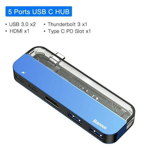 Baseus USB C HUB to Multi HDMI USB 3.0 USB HUB for MacBook Adapter Accessories Pro Thunderbolt 3 SD Card Reader Type-C USB HUB