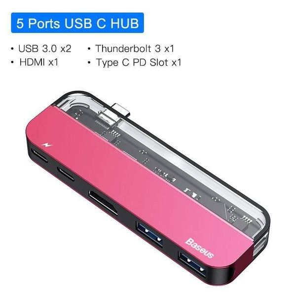 Baseus USB C HUB to Multi HDMI USB 3.0 USB HUB for MacBook Adapter Accessories Pro Thunderbolt 3 SD Card Reader Type-C USB HUB