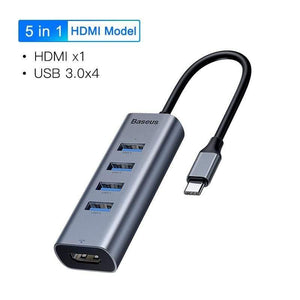 Baseus Multi USB C HUB to 3.0 USB HDMI Adapter for MacBook Pro Accessories Type C HUB RJ45 Card Reader Ethernet USB Splitter