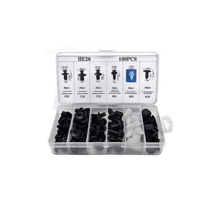 Planet Gates HE26 100Pc 6size Auto Car Screw Set Vehicle Body Plastic Push Pin Rivet Fasteners Trim Clip  Repair Assortment Tool Set  100 350 299 415Pc