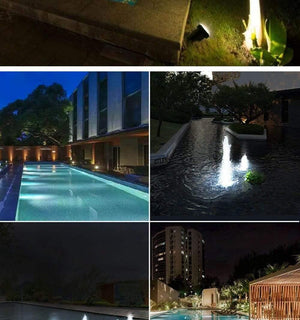 Head Solar Light Spotlight 4 Color to Choose Underwater Submersible Solar Lamps IP68 Waterproof for Outdoor Landscape Pond