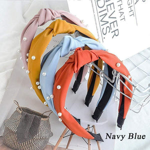 Headband Knot Hair Hoop For Women Simple Cotton Fabric Cross Pearl  Girls Hairband Hair Accessories DSFG05