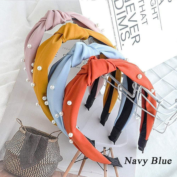 Headband Knot Hair Hoop For Women Simple Cotton Fabric Cross Pearl  Girls Hairband Hair Accessories DSFG05