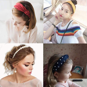Headband Knot Hair Hoop For Women Simple Cotton Fabric Cross Pearl  Girls Hairband Hair Accessories DSFG05