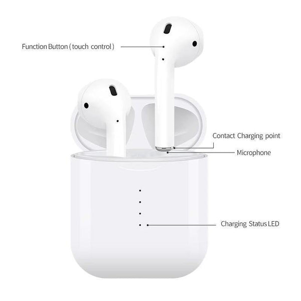 Planet Gates Headphone Mini Tws i10 Earphone Latest Bt 5.0 True Wireless Earbuds 4 Hours Long Working Play Time