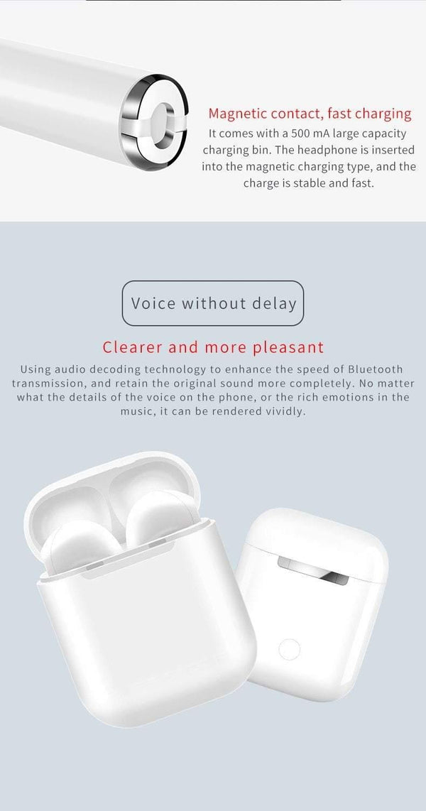 Planet Gates Headphone Mini Tws i10 Earphone Latest Bt 5.0 True Wireless Earbuds 4 Hours Long Working Play Time