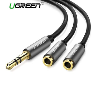 Planet Gates Headphone Splitter, 3.5mm Audio Stereo Y Splitter Extension Cable Male to Female Dual Headphone Jack Adapter for Earphone