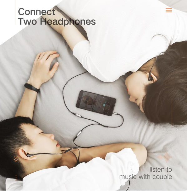 Planet Gates Headphone Splitter, 3.5mm Audio Stereo Y Splitter Extension Cable Male to Female Dual Headphone Jack Adapter for Earphone