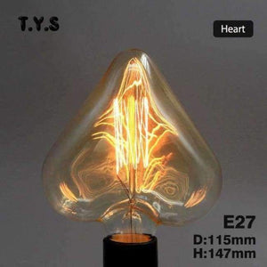 Planet Gates Srdce / 220V Ampule Vintage Edison žárovka E27 40W 220V ST64 G95 Retro skleněná žárovka Dekorační lampa Žárovky s vláknem pro domácí dekoraci