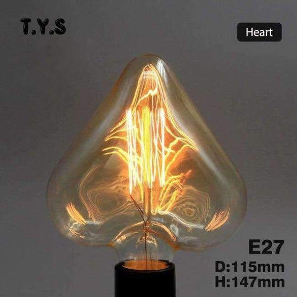 Planet Gates Srdce / 220V Ampule Vintage Edison žárovka E27 40W 220V ST64 G95 Retro skleněná žárovka Dekorační lampa Žárovky s vláknem pro domácí dekoraci