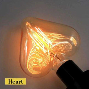 Planet Gates Žárovka ve tvaru srdce / E27 Vintage Dekorativní Žárovka E27 220V 40W Hvězda Srdce Žárovka Retro Edison Flame Žárovka Vánoční Vnitřní Pro Bytovou Dekoraci