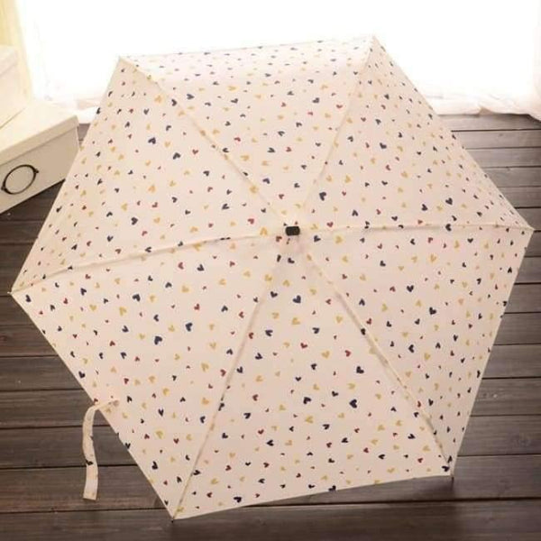Pocket Umbrella Hot Sale 190G Super Light And Small Foldable Umbrellas Rain Women Mini Sun Parasol Kids Travel Umbrella - Heart