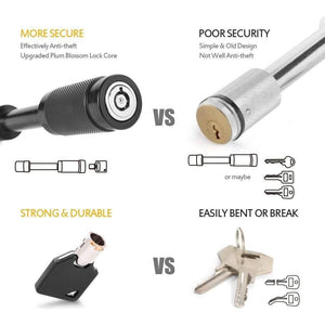 Planet Gates Heavy Duty 5/8" Trailer Hitch Pin Lock Plum Blossom Lock Core 2 Keys & Rubber Cap for Class III, IV, V Hitch Receiver