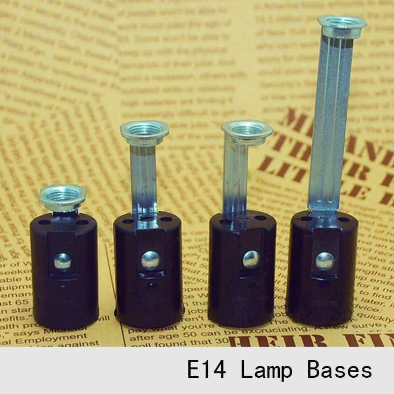 Planet Gates Height 43mm / E14 Black Lamp Bases E14 Candle Lamp Holders Edison Screw Caps Pendant Light Lamps Socket DIY Light Accessories 12CS free shipping